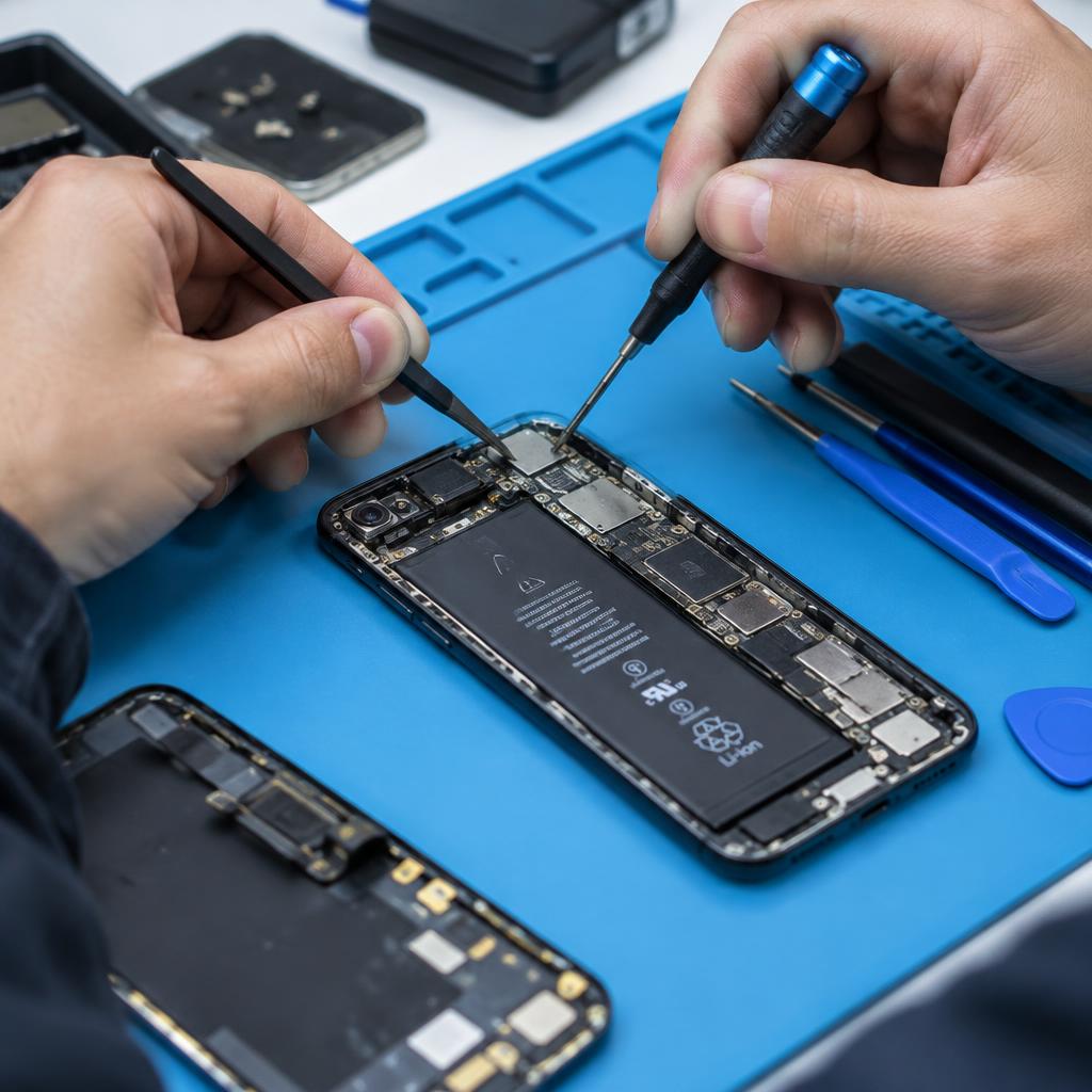 Smartphone repair in progress
